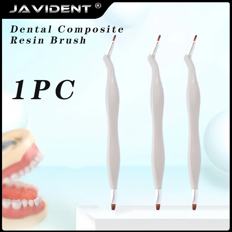 Dental Resin Shaping Brush Replaceable Brushes Head Straight Curved Head Handle Mini Micro Brush Dental Resin Brush Pen