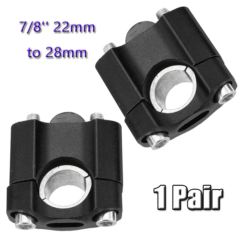

1 Pair Motorcycle Handlebar Risers Universal 7/8'' 28mm-22mm Clamp Adapter Solid Height Clamp Mount For Motorbike Enduro
