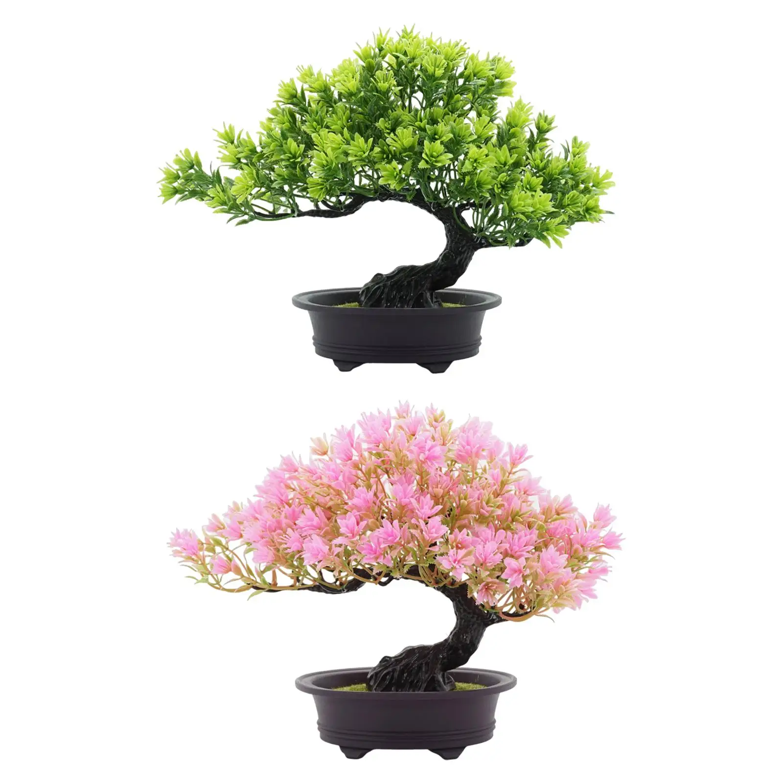 Artificial Bonsai Tree Japanese Pine Bonsai Indoor Fake Plants Bonsai Tree for Desk Living Room Office Bathroom Bookshelf