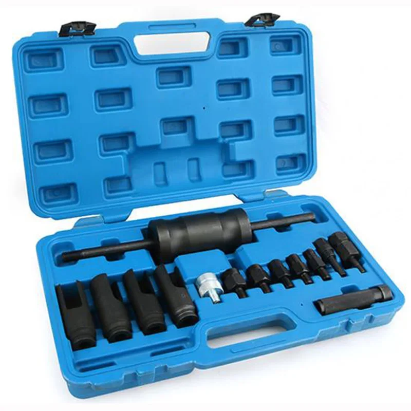 

14 Pcs Injection Puller Extractor Kit Tool For Bosch Delphi Deso Siemens Diesel Injector Remover Common Rail Adaptor