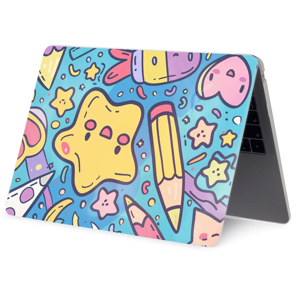 Laptop Case for MacBook Air 15 2025 Case M3 M4 A3241 Funda for MacBook Pro 14 M2 M3 M4 M5 A3434 Color pencil star printing
