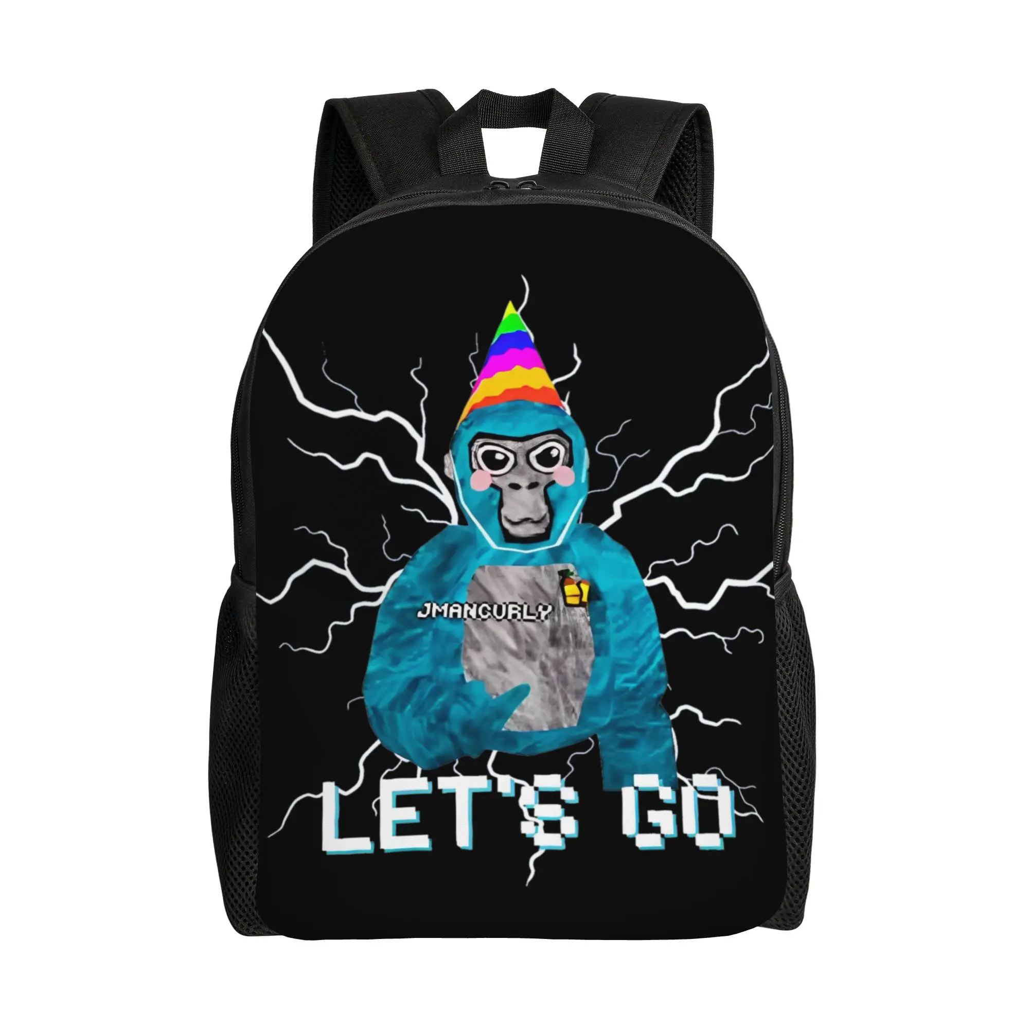 Lets Go Gorilla Tag Backpack for Men Women Casual Student Business Daypack Game Monkeys Laptop Computer Canvas Bags Lightweight