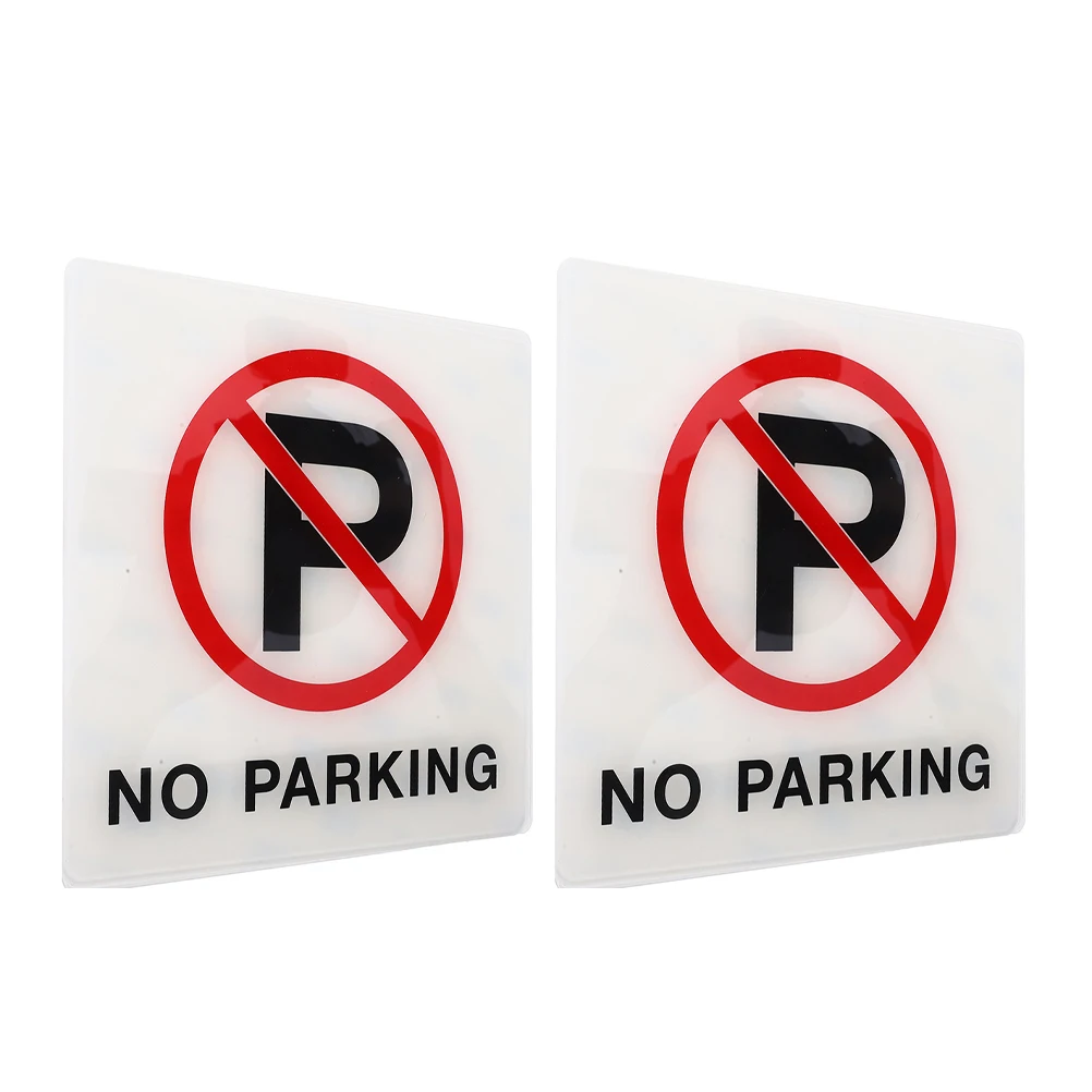 2pcs Parking Sign Self Adhesive Waterproof Reflective Sticker Black Easy Install No Tools Acrylic Outdoor