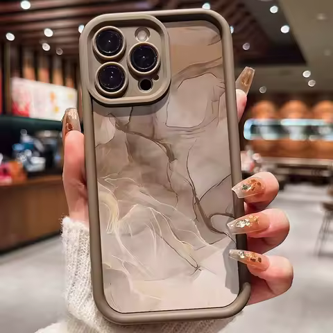 Marble Texture Design Graphic Phone Case For Xiaomi Poco F7 F6 F5 X6 X5 X3 X7 M6 Pro Shockproof Candy Soft Silicone Bumper Cover