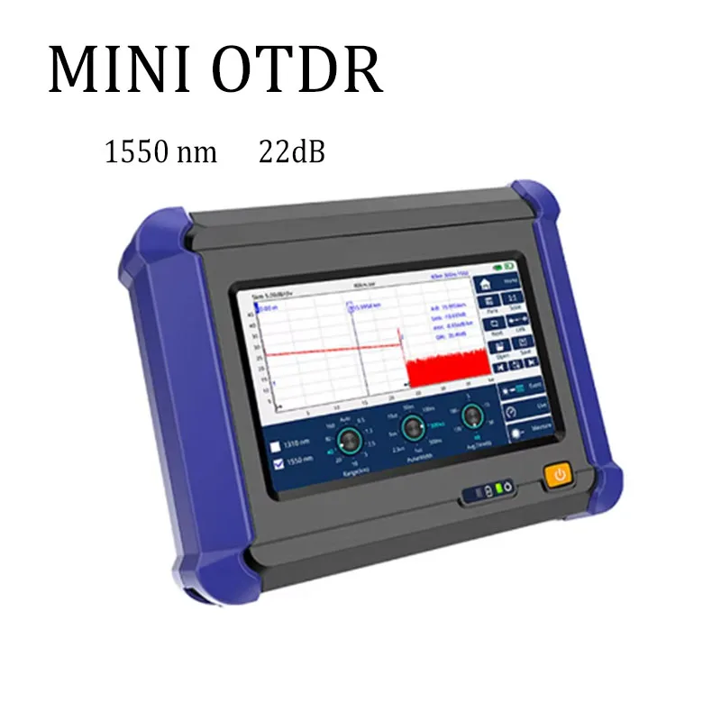 

1550nm 22dB MINI OTDR Optical Reflectometer Touch Screen VFL OLS OPM Event Map Ethernet Cable Active Fiber Tester