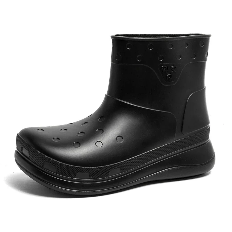 

2025 Fashion men's rain boots outdoor rain boots anti-slip wear-resistant adult mid-tube water shoes work fishing creek wading