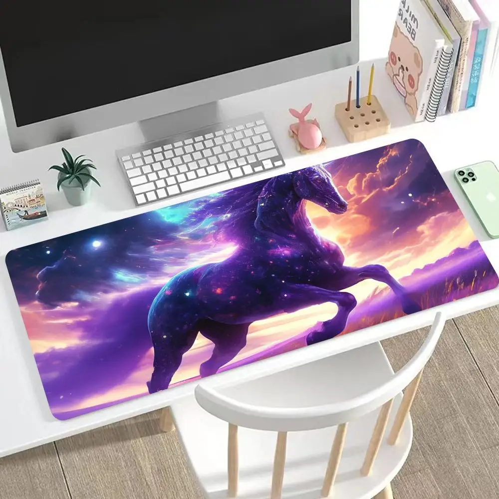 

Коврик для мыши с изображением единорога, большой коврик для мыши и игровой коврик для компьютера (35.4x15.7IN/31.5X15.7IN Map) (90 x40/80x40cm Map)