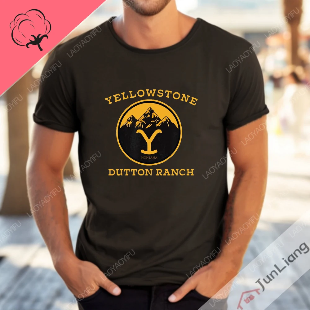 Men's Clothing Cool Western Cowboy Funny Gifts Yellowstone TV 100% Cotton Women's T-shirt Short Sleeve Tee Mens Clothes Y2k Tops