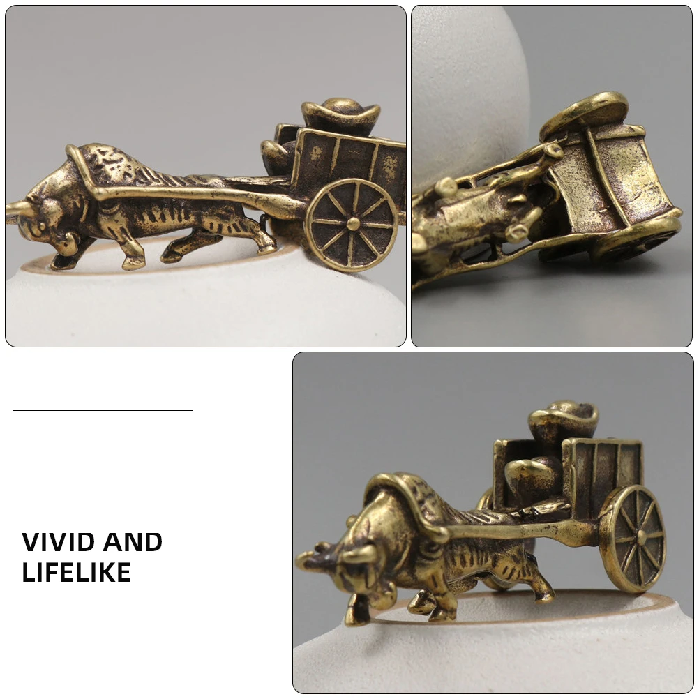 

Brass Tabletop Home Garden Party Gift Statue Tabletop Ox Decoration Ox Figure Idea Long Life Miniature Model