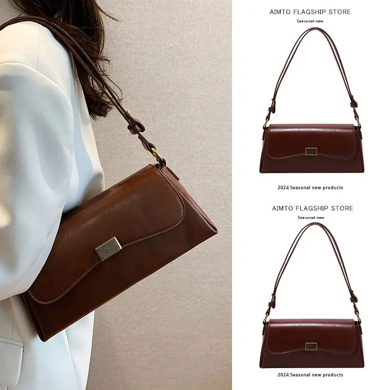 

Premium Women's Bag French Niche Design Hundred Vintage Fashion Ladies Simple Commuter Underarm Shoulder Bag