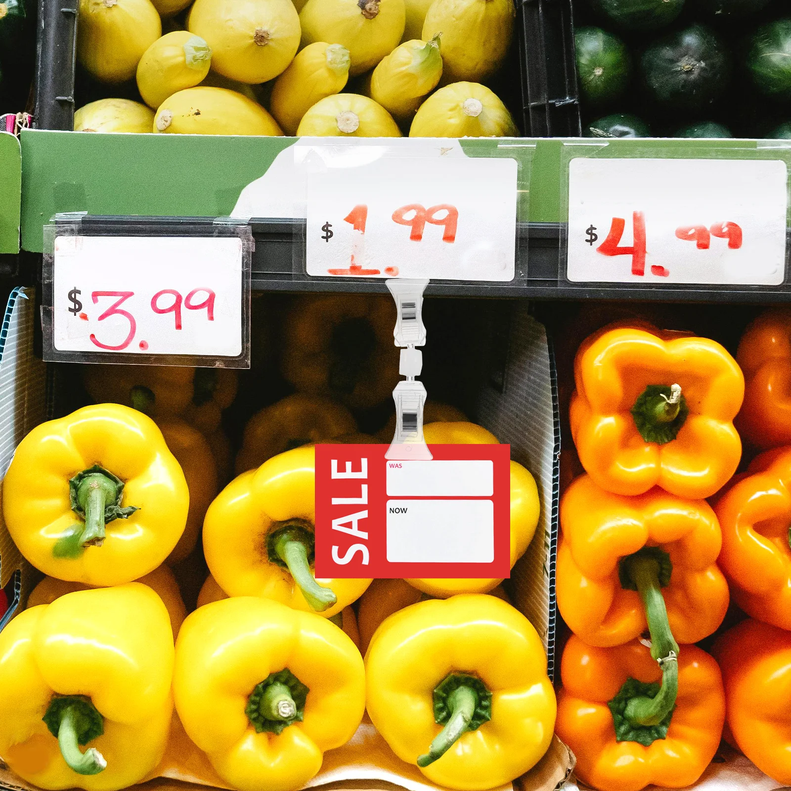 

10Pcs Multi-Function Sign Holder Clips Rotatable Design for Price Display Light Weight Clear Clips for Store Shelf Partition Use