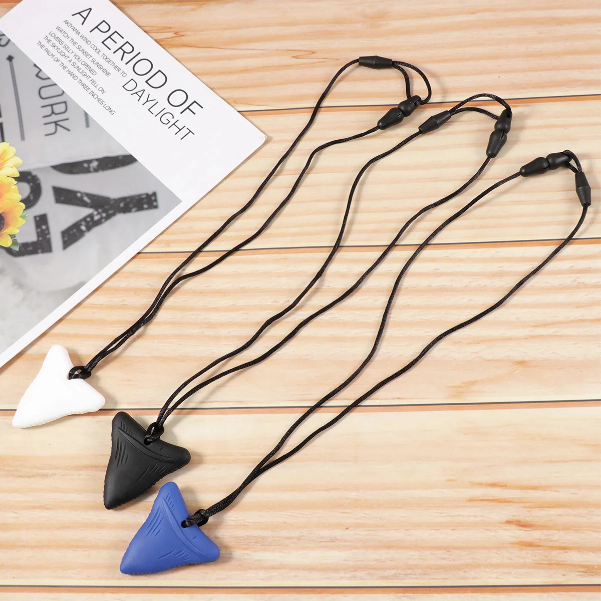 3 Pcs Kids Chew Necklace Baby Toys Molar Training Silicone Teether Teething Chain