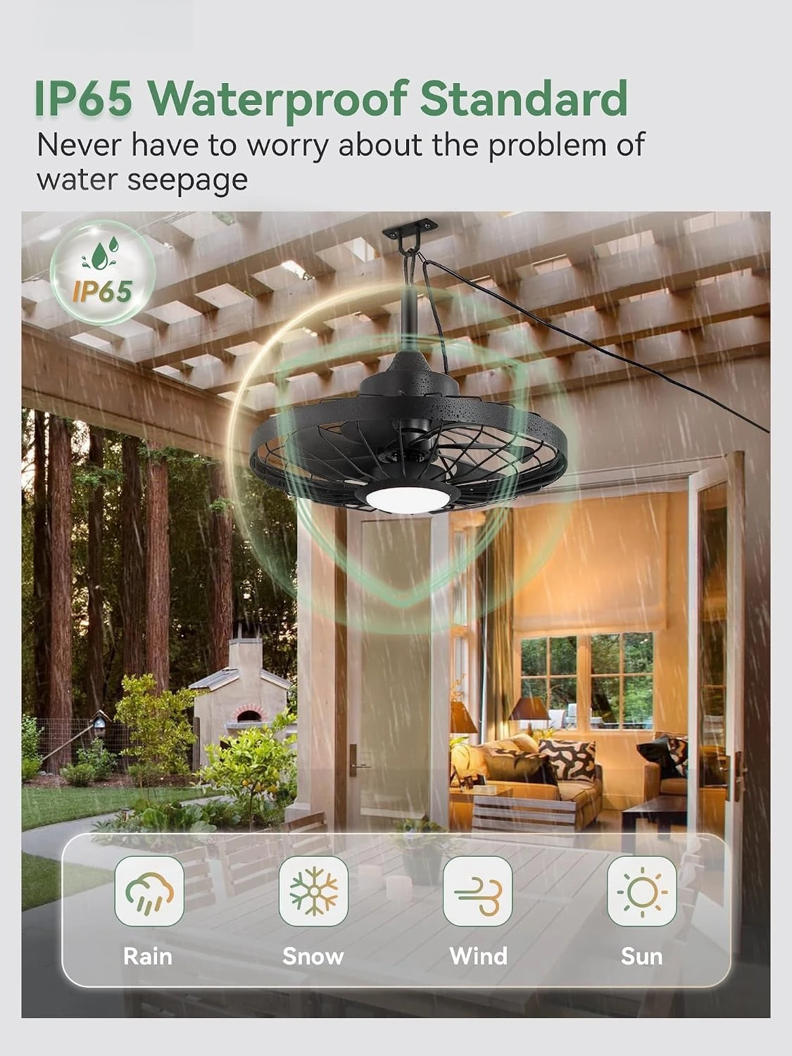 Ceiling Fan with Lights 20 inch，High-Quality Metal Standard Size Smart APP/Alexa Control Remote Control 3 CCT Color Changing (Black) view 4