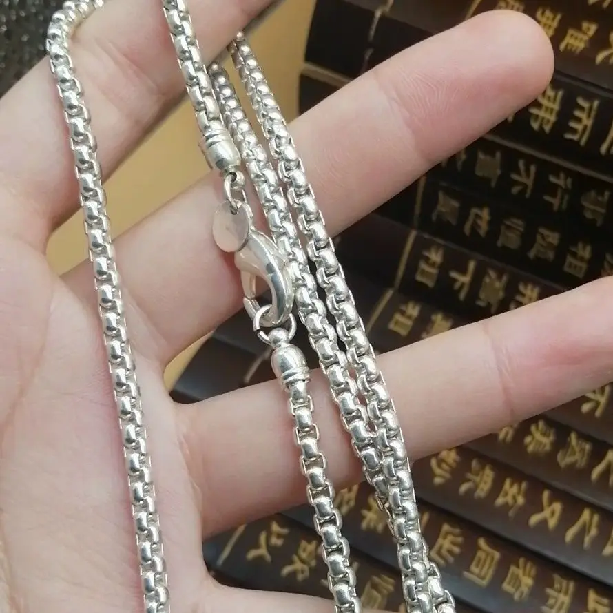 China national wind Tibetan silver cube sugar woven collar Miao Yin hanging chain