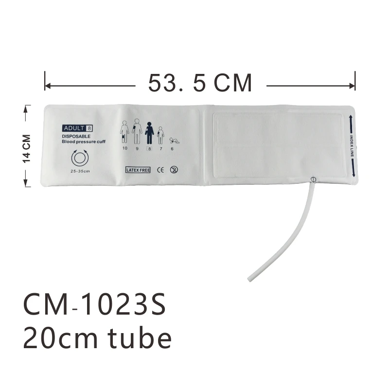 Arm Circumference 25-35cm Disposable Blood Pressure Cuff, Single Tube NIBP Cuff Without Bladder(CM-1023S-05)