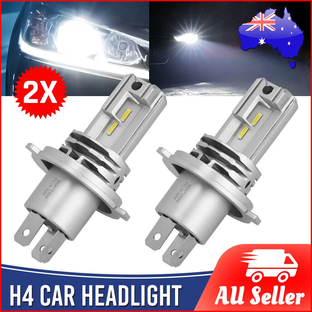 Pair H4 9003 Led Headlight Globes Bulbs Kit Lamp High Low Beam 6500k Automotive Lighting Car Modification