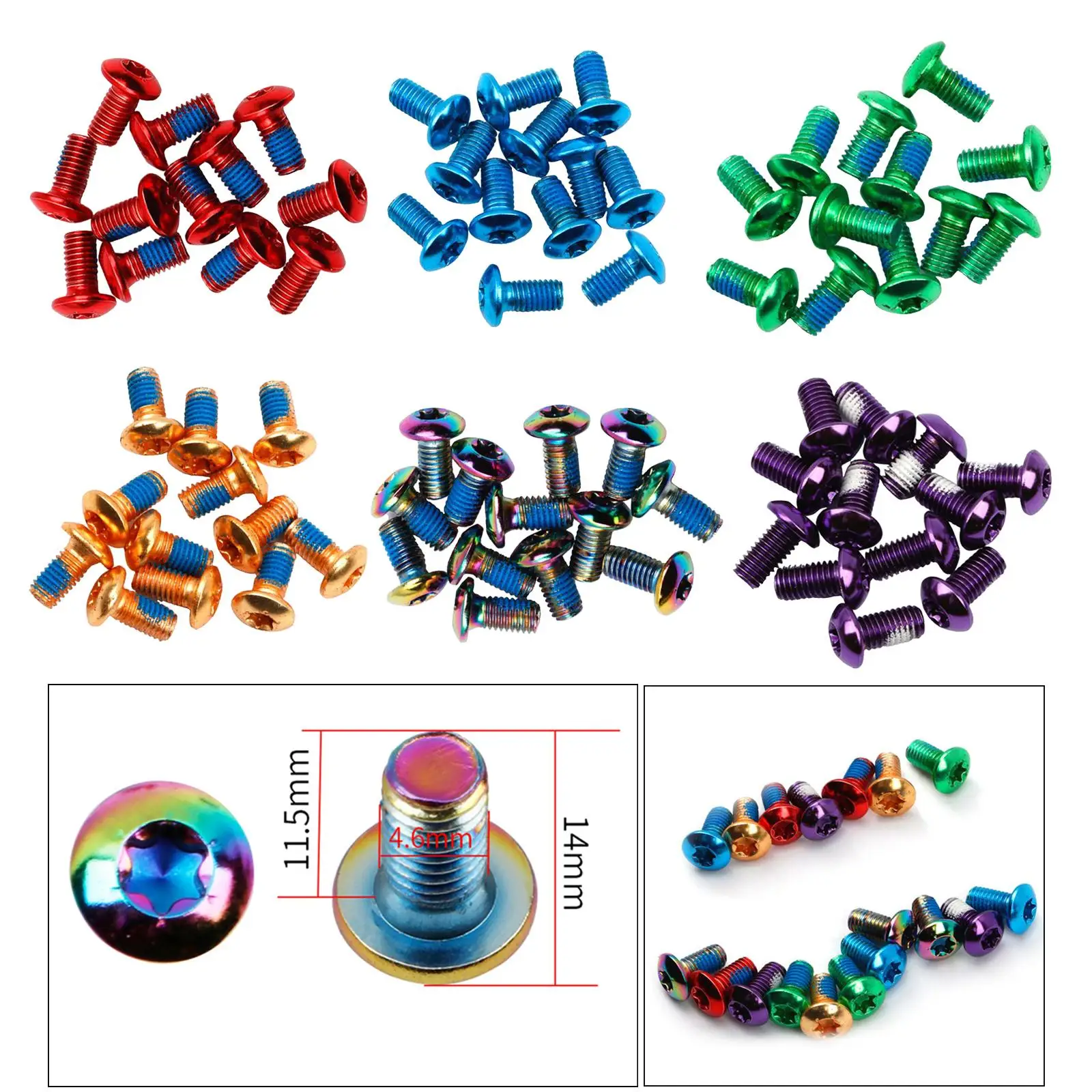 

12 болтов для велосипедного дискового тормоза M5x11,5 мм, крепежные винты для велосипеда, велосипедное оборудование