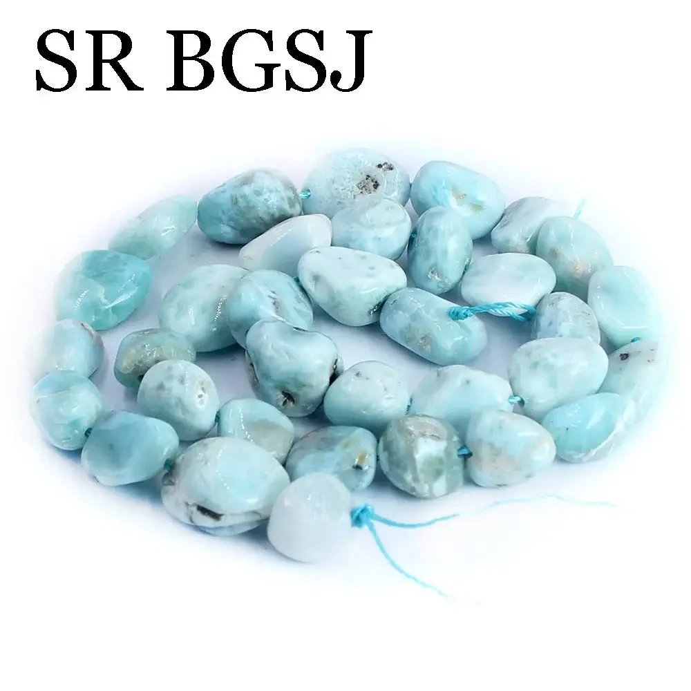 8-10mm Irregular Genuine Larimar Beads for Jewelry Making 15inches Natural Stone Diy Bracelet