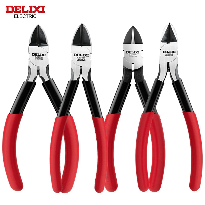 DELIXI ELECTRIC Nozzle Pliers  Electronic Pliers Industrial Scissors Diagonal Pliers，for CuttingMetalWireCablePlasticsWood