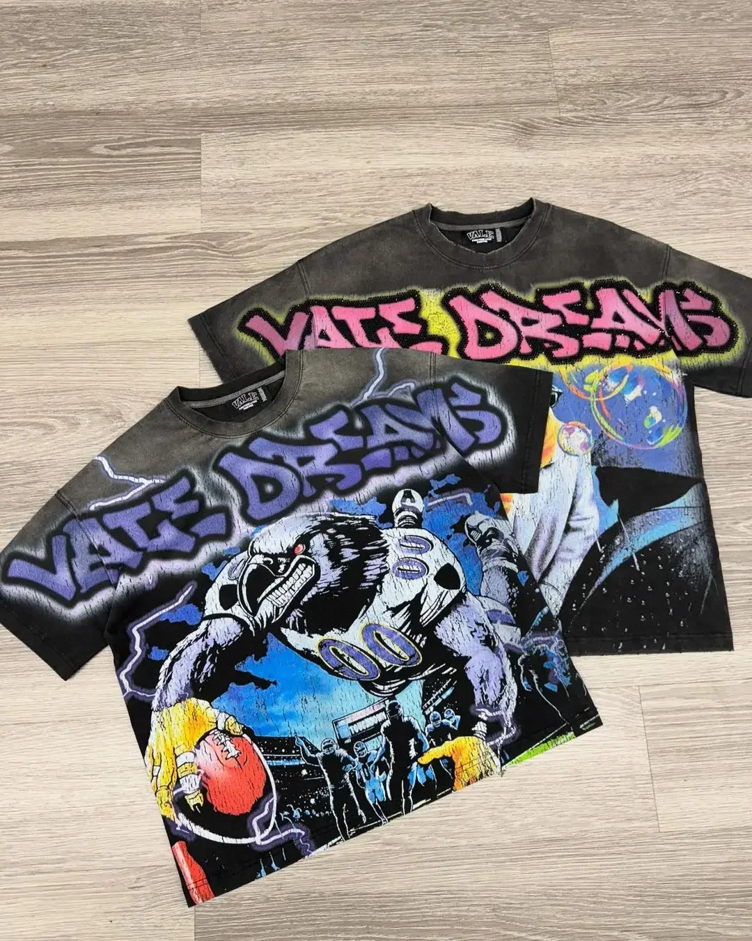 Vale big graphic t shirts oversized y2k tops harajuku vintage gothic american wash cotton short sleeve t shirt men clothing image 3