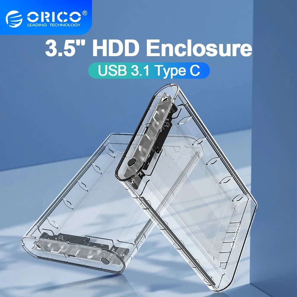 

orico 2.5/3.5 inch HDD Case Type-C & USB3.0 Hard Drive Enclosure SATA to USB 3.1 External Hard Drive Reader for 2.5/3.5'' HDD
