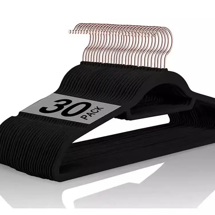 

Вешалка для одежды из вельвета цвета розового золота с крючком, утолщенная, нескользящая, современная, из АБС-пластика, с внутренней противоскользящей структурой