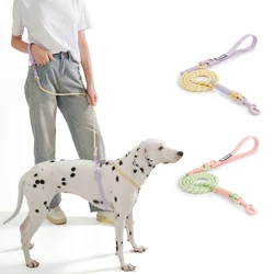 Dog Leash Pet Summer Favour PVC Webbing And Nylon Fashion Lead Rope For small & medium dog walking running Hand-woven belt New