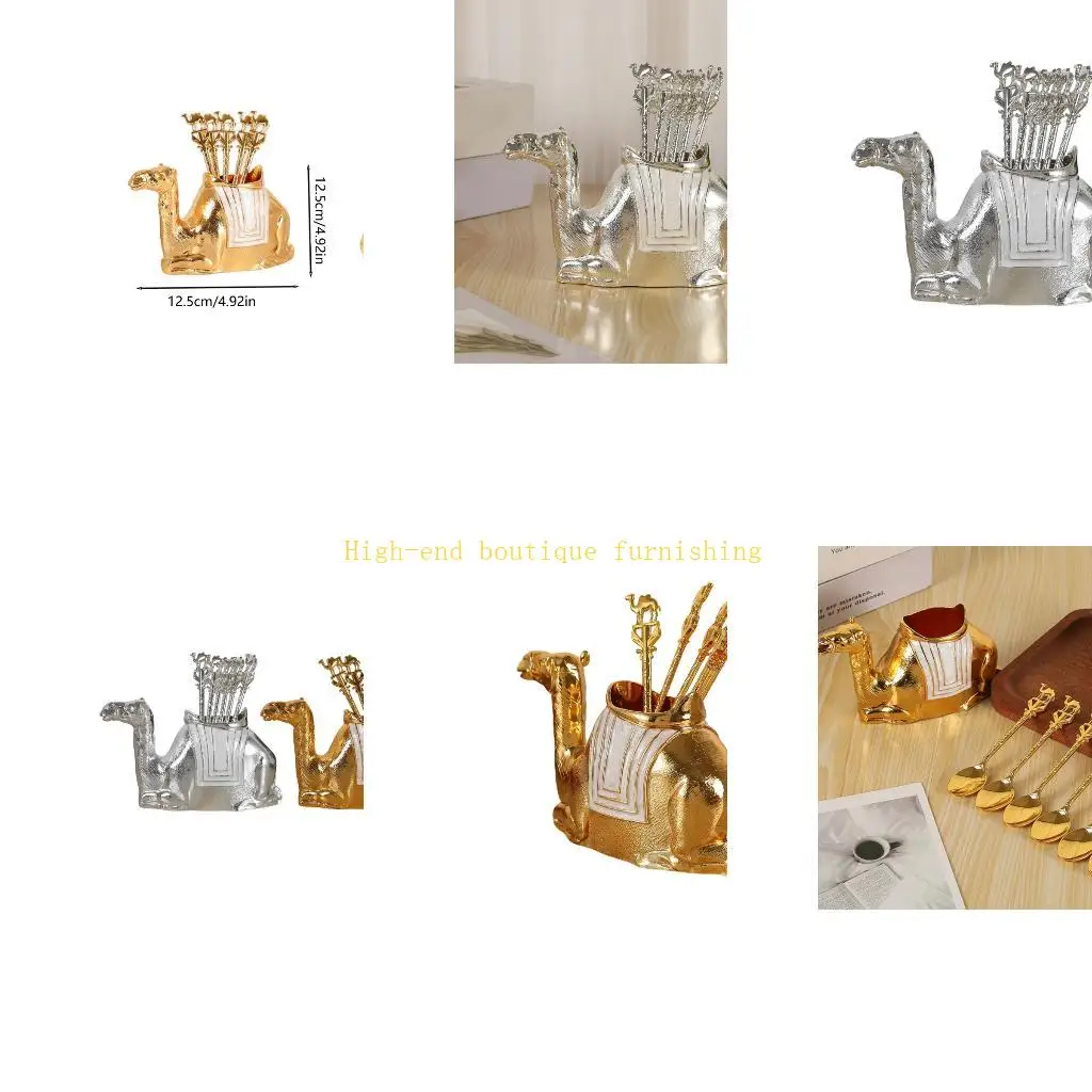 L9NB Camels Base Holder Organizers with Spoon Coffee Spoon Teaspoons Dessert Spoon