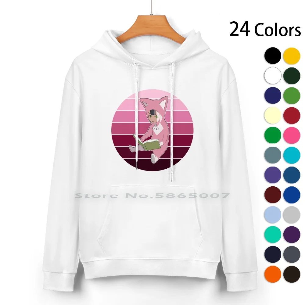 Monochrome Rainbow Pino From Ergo Proxy , Pino Reading A Book Pure Cotton Hoodie Sweater 24 Colors Ergo Proxy Pino Pino Reading