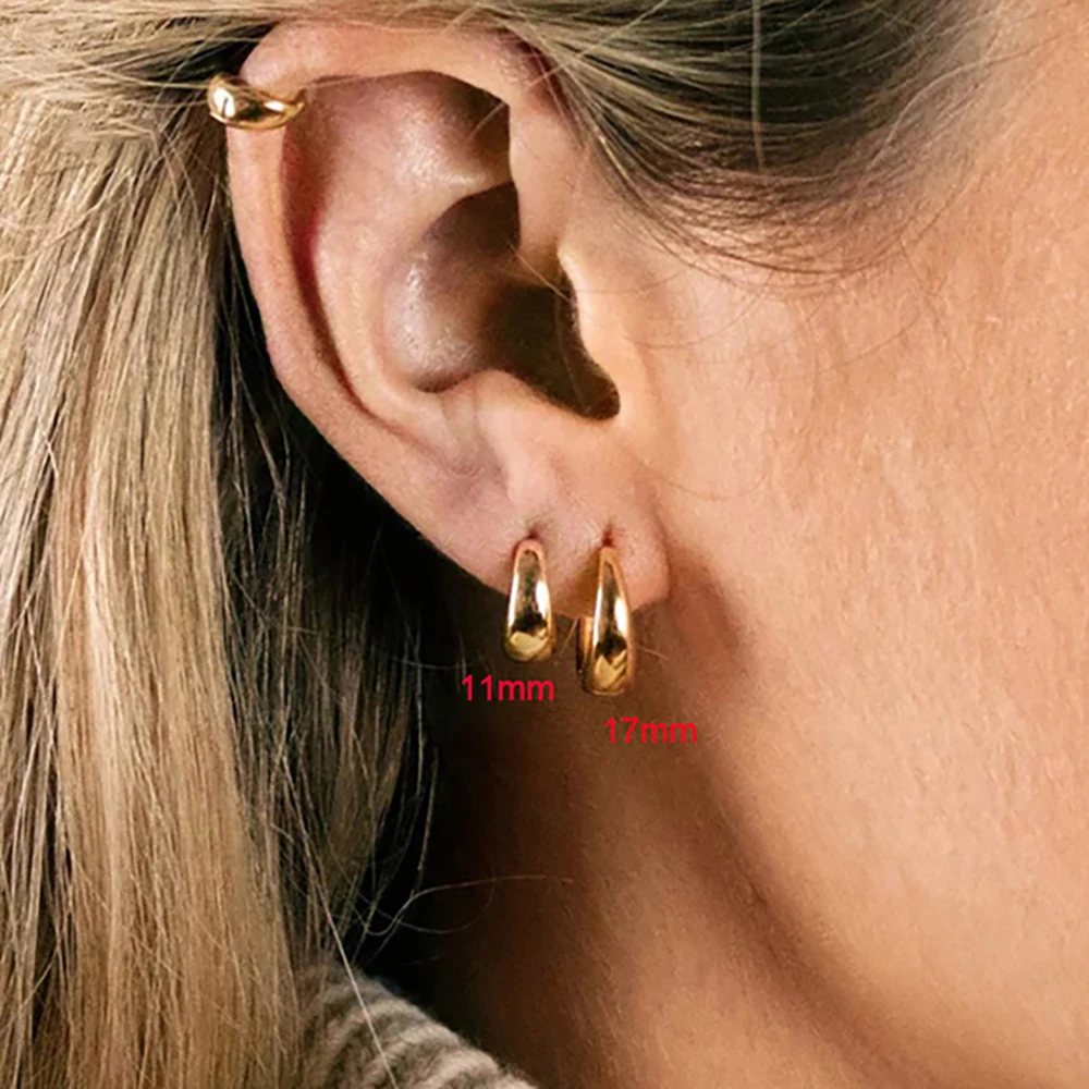 עגילי חישוק מתכת חלק עגילי חישוק מתכת לאישה גושי שמנמן טמפרמנט שמנמן צ 'אנקי צ' אנקי