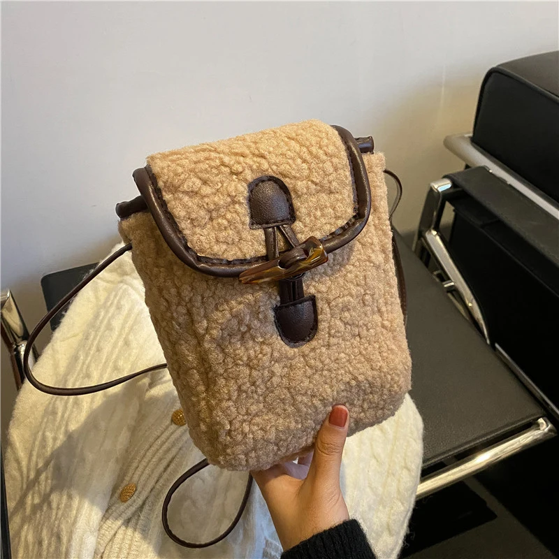 Plush Small Bag Fashion One Shoulder Crossbody Bag Small Square Bag