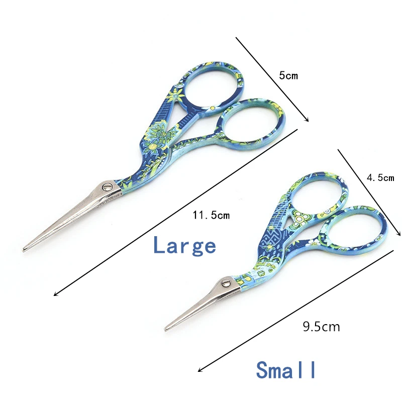 스테인레스 스틸 앤티크 가위, 바느질 및 바느질용, 날카로운 핑크색 황새 가위, 빈티지 종이 가위, 2 가지 사이즈, 15 가지 색상