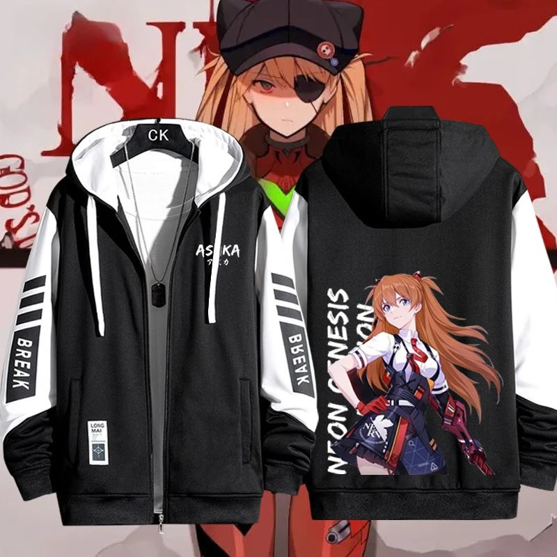 Asuka Ikari Shinji Ayanami Rei Nagisa kawworu cappotto animazione periferiche cartone animato carino autunno inverno giacca allentata Casual Versatile