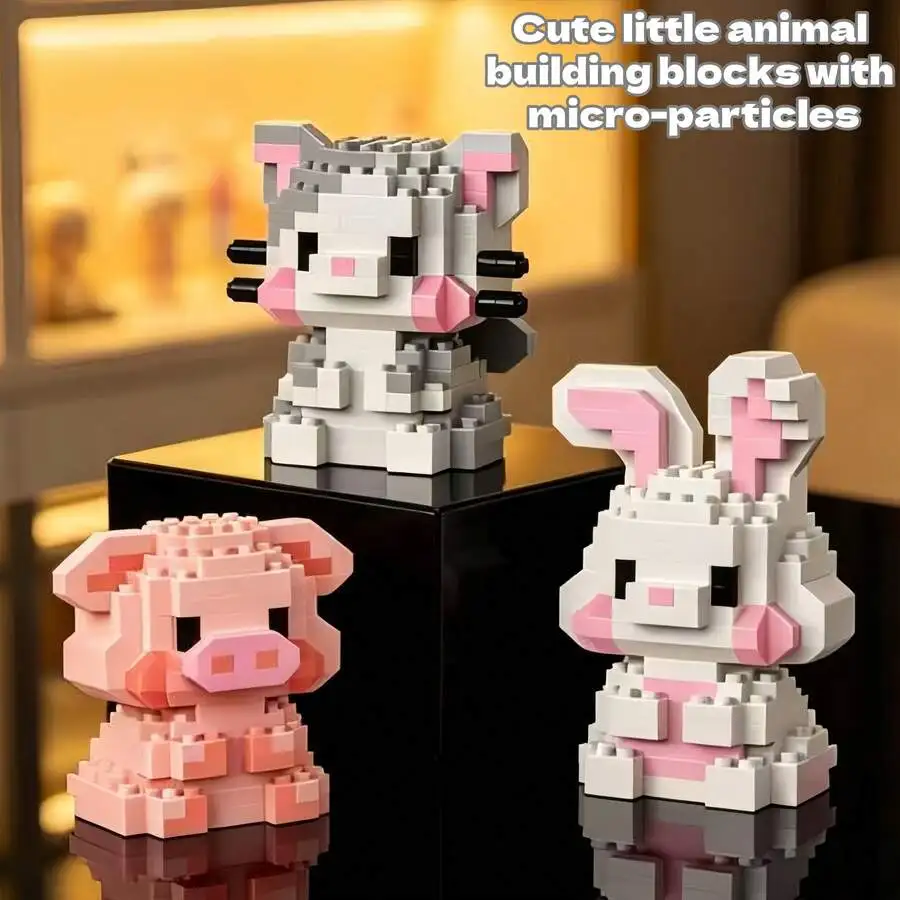 

Cute Animal Micro Blocks, ABS Resin 3D Assembly Figurine, Stress Relief Toy & Desktop Decor Gift toys