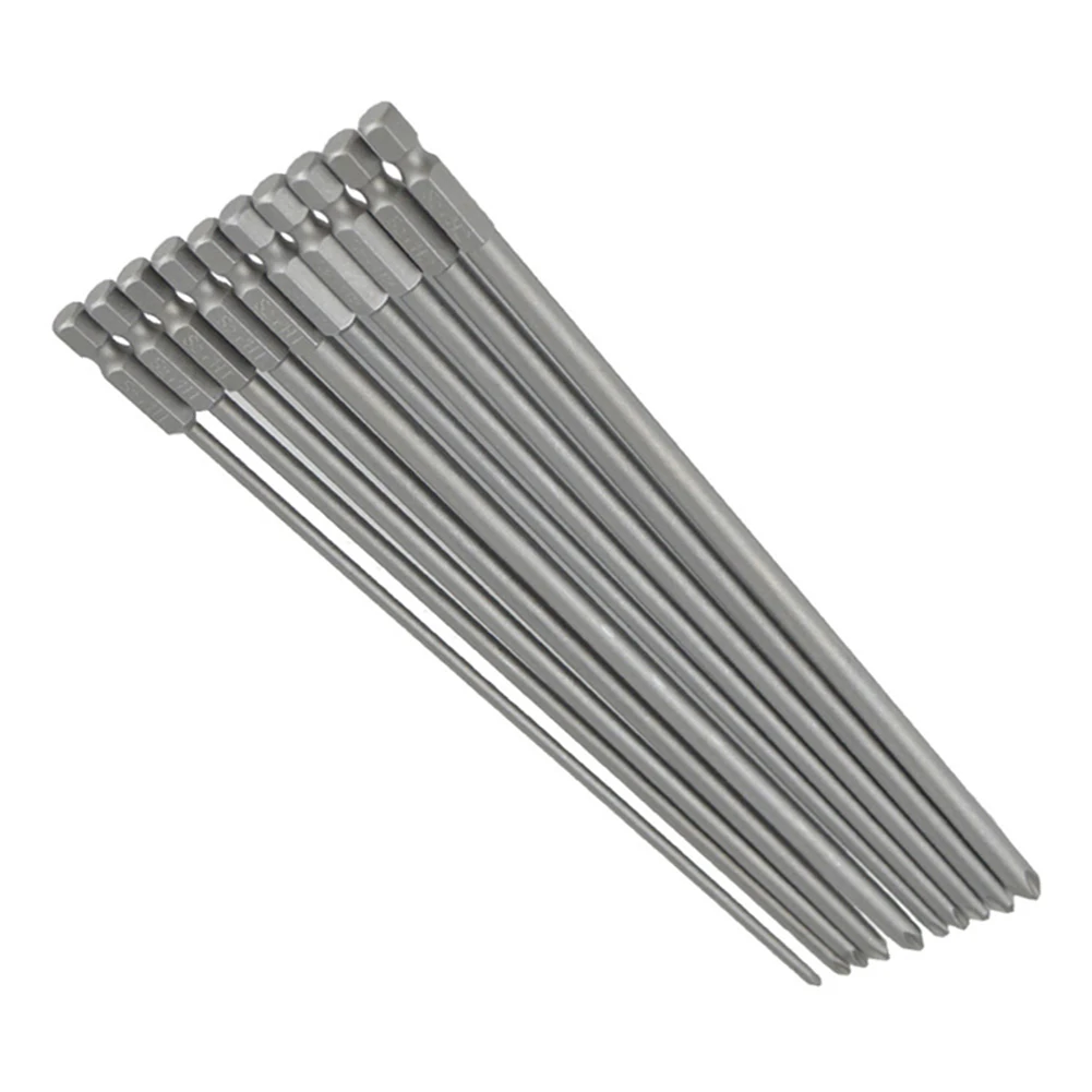10Pcs 200mm Magnetic Long Cross Screwdriver Bit  PH1 PH2 Driver Hand Tools Manual Tools For Electric Screwdriver, Screwdriver,