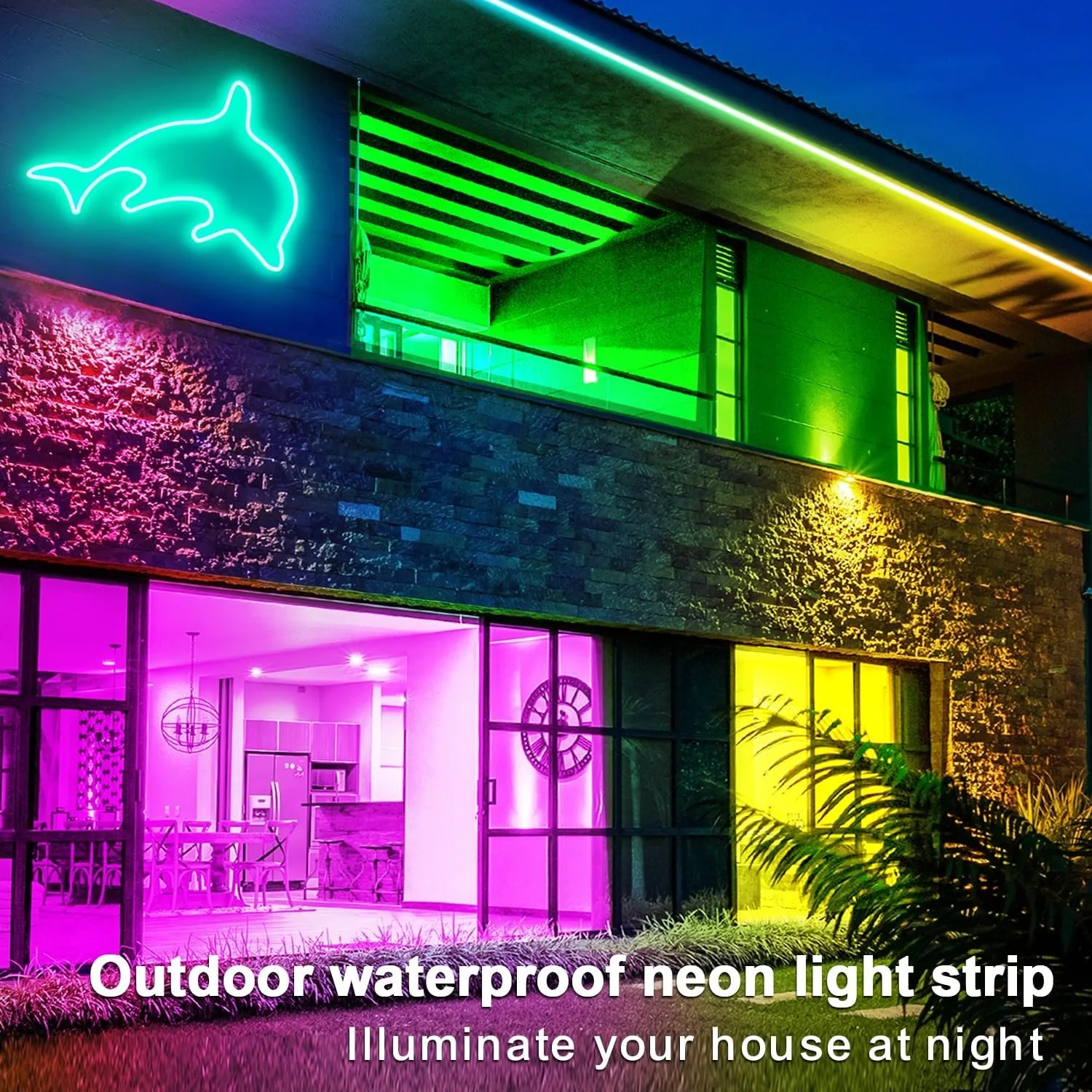 Neon Strip 20M 30M RGB Outdoor LED Strip Waterproof, IP68 Outdoor LED Strip Waterproof, App Remote Control, Music Syn