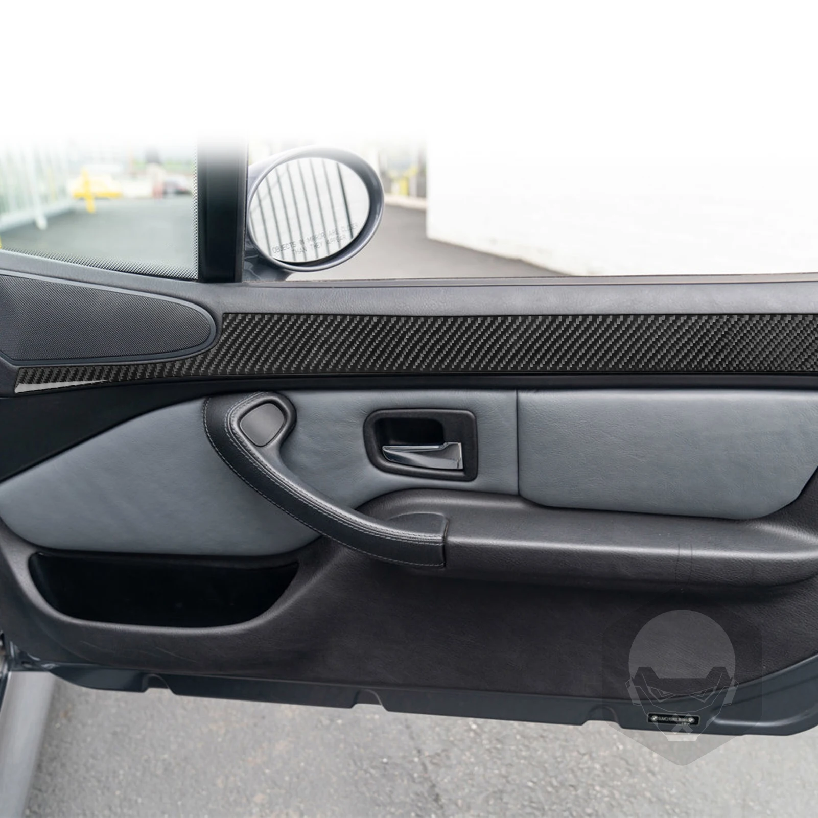 ألياف الكربون الحقيقية اكسسوارات السيارات الباب مسند الذراع لوحة غطاء الزخرفية لينة ملصق لسيارات BMW Z3 E36 1998 1999 2000 2001 2002 #3