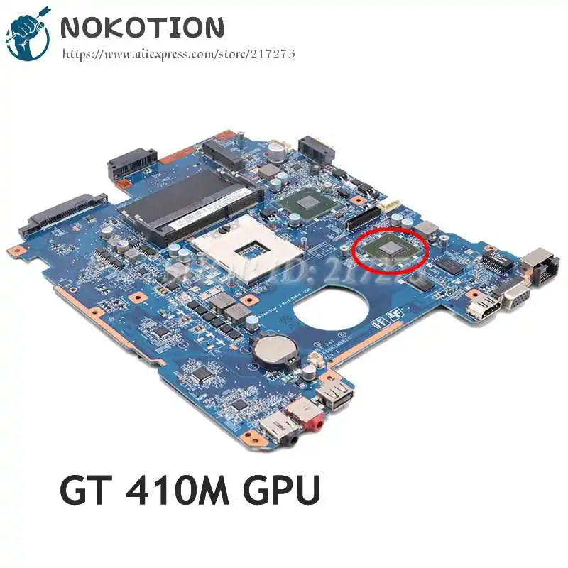 NOKOTION For Sony Vaio PCG-71912L VPCEH Laptop Motherboard DA0HK1MB6E0 A1848625A MBX-247 A1827700A A1827702A HM65 GT410M GPU