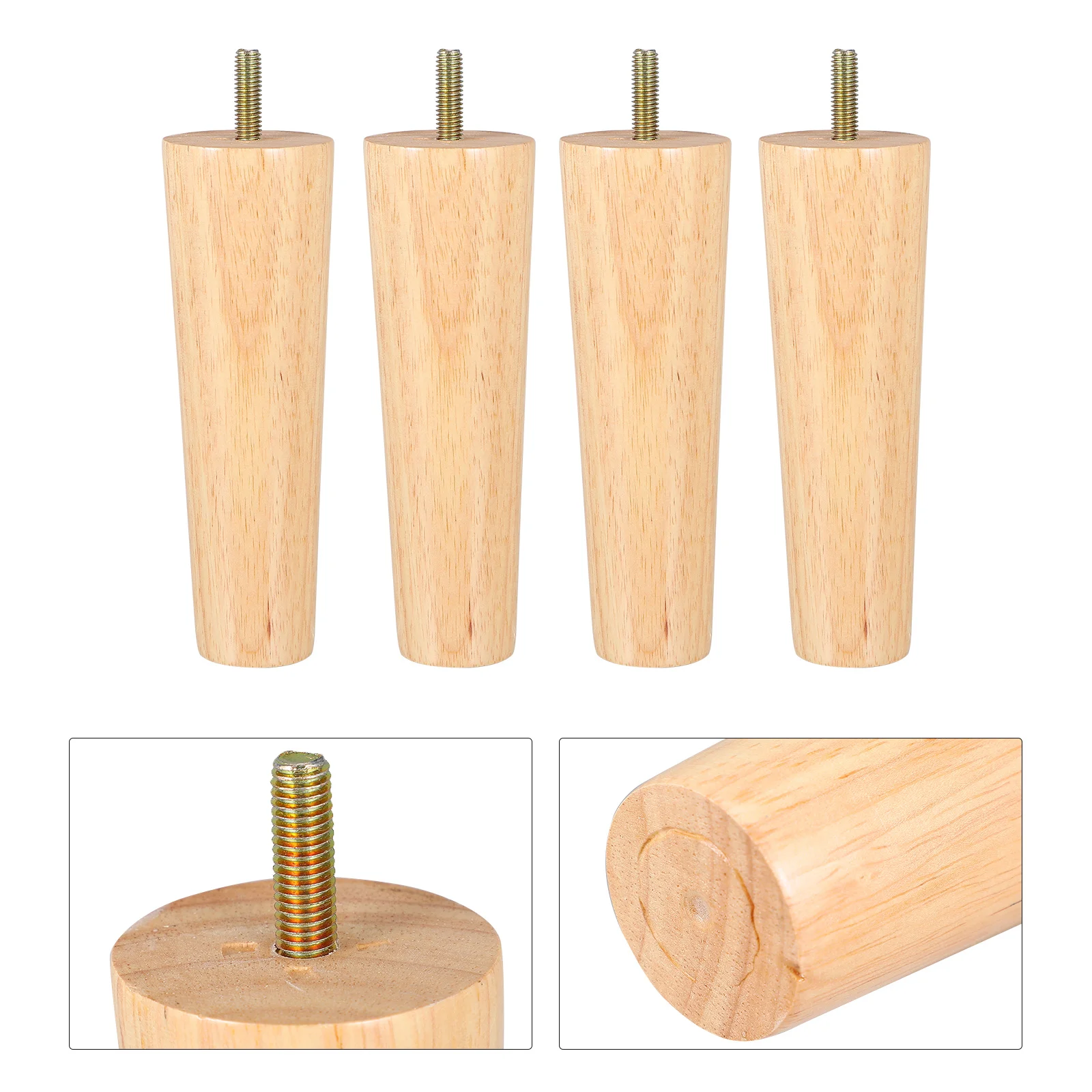 

4 Pcs Sofas Wooden Cabinet Legs Replacement Tapered Table Casual Feet Furniture Beige