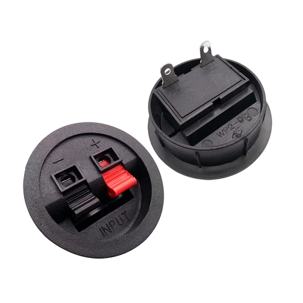 1/2/5Pcs Red + Black WP2-9 2Pin Circular Audio Junction Box Stereo Wire Terminal Plug Socket 2Pin Board Speaker Clip Connector