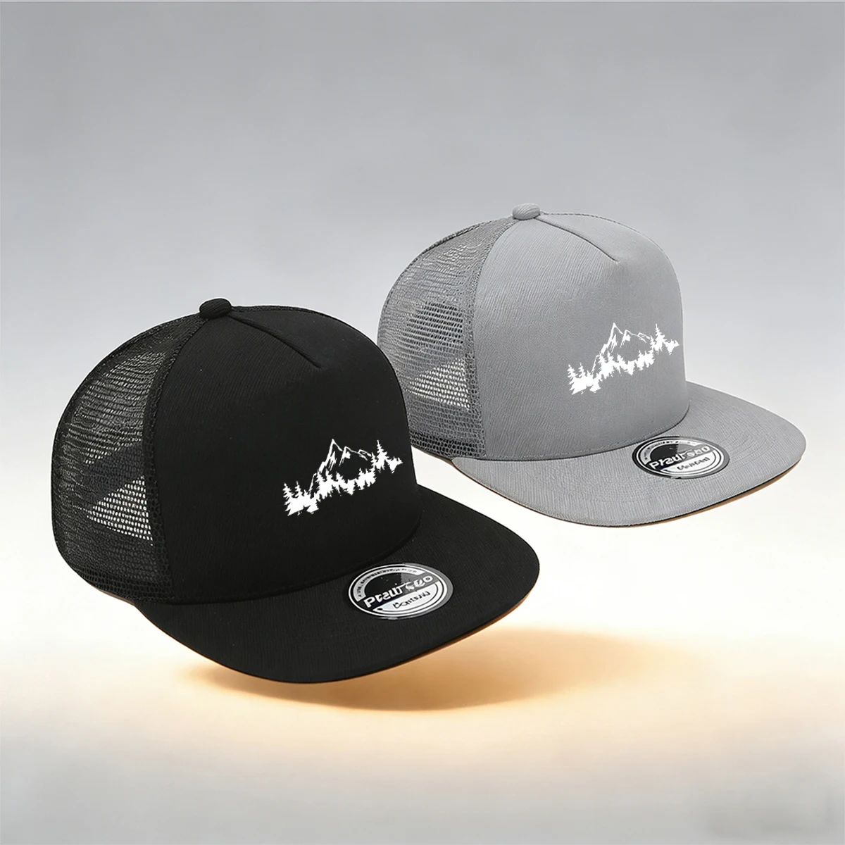 Unisex-'Mountain'  Print Mesh Baseball Cap, Spring Summer Fashion Slightly Curved Brim Baseball Cap, Adjustable Breathable Hat