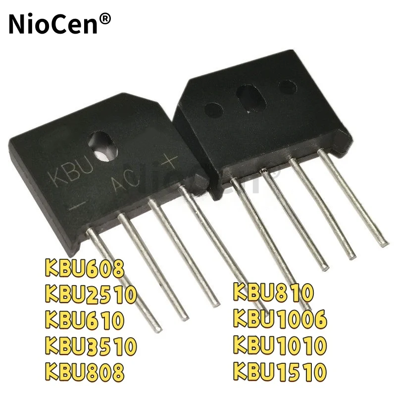

（10pcs）Rectifier bridge KBU608 610 808 810 1510 2510 silicon bridge rectifier flat bridge