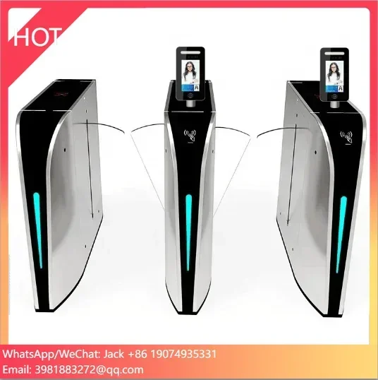 

Flap Barrier Turnstile Gate Face With Card Reader Access Control Gym Reception Control Gates For Ai Pedestrian Security