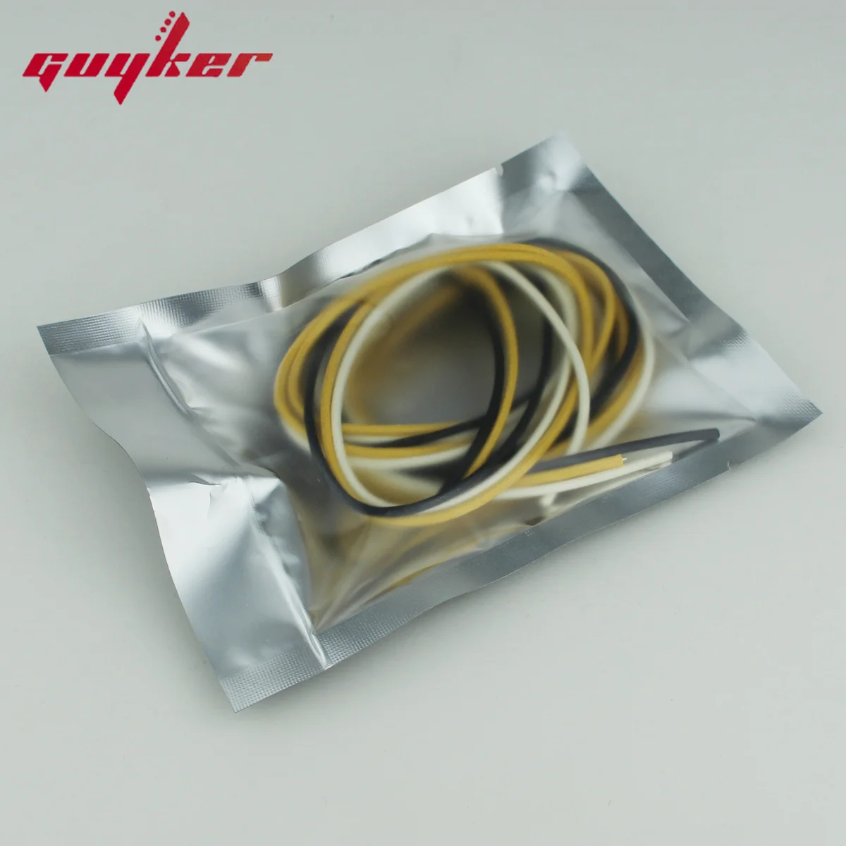 Guyker Cloth-Covered Braided Guitar Wire - White-Black-Yellow Each 1.5 Meters  Electrics Vintage-Style Pushback Guitar Wire