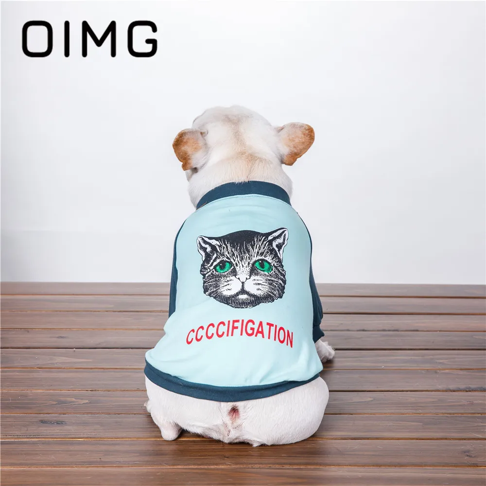 

OIMG Summer Dog Cat Hoodies For Pet Clothing French Bulldog Chihuahua Corky Cartoon Print Puppy Garment Casual Small Dog Clothes