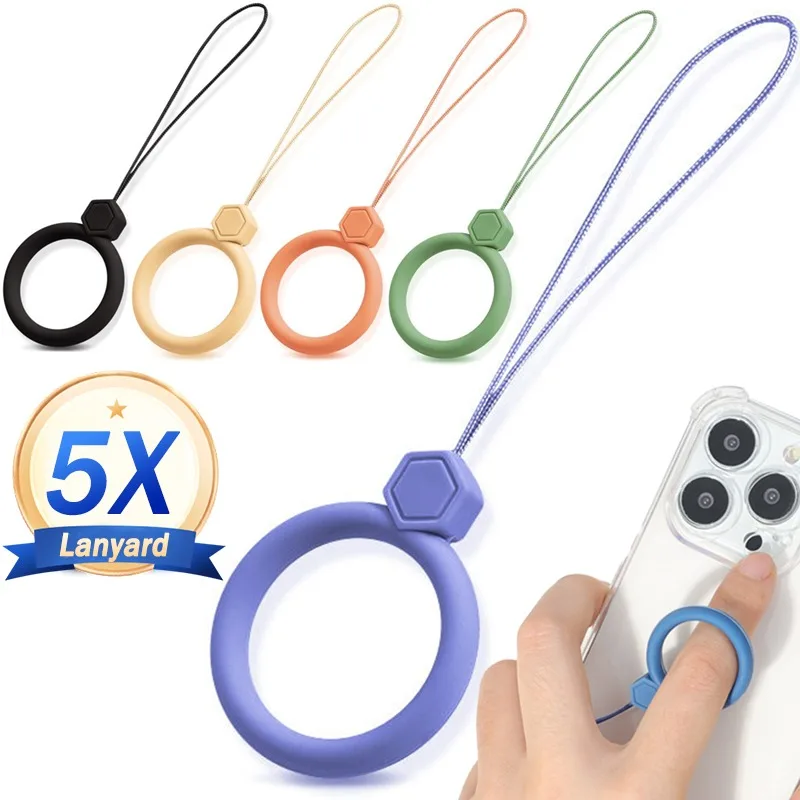 

Силиконовый ремешок на запястье, подвесной ремешок для мобильного телефона, кольцо на палец, анти-потерянные ремни, ремешок для телефона для iPhone 16 Pro Max Samsung