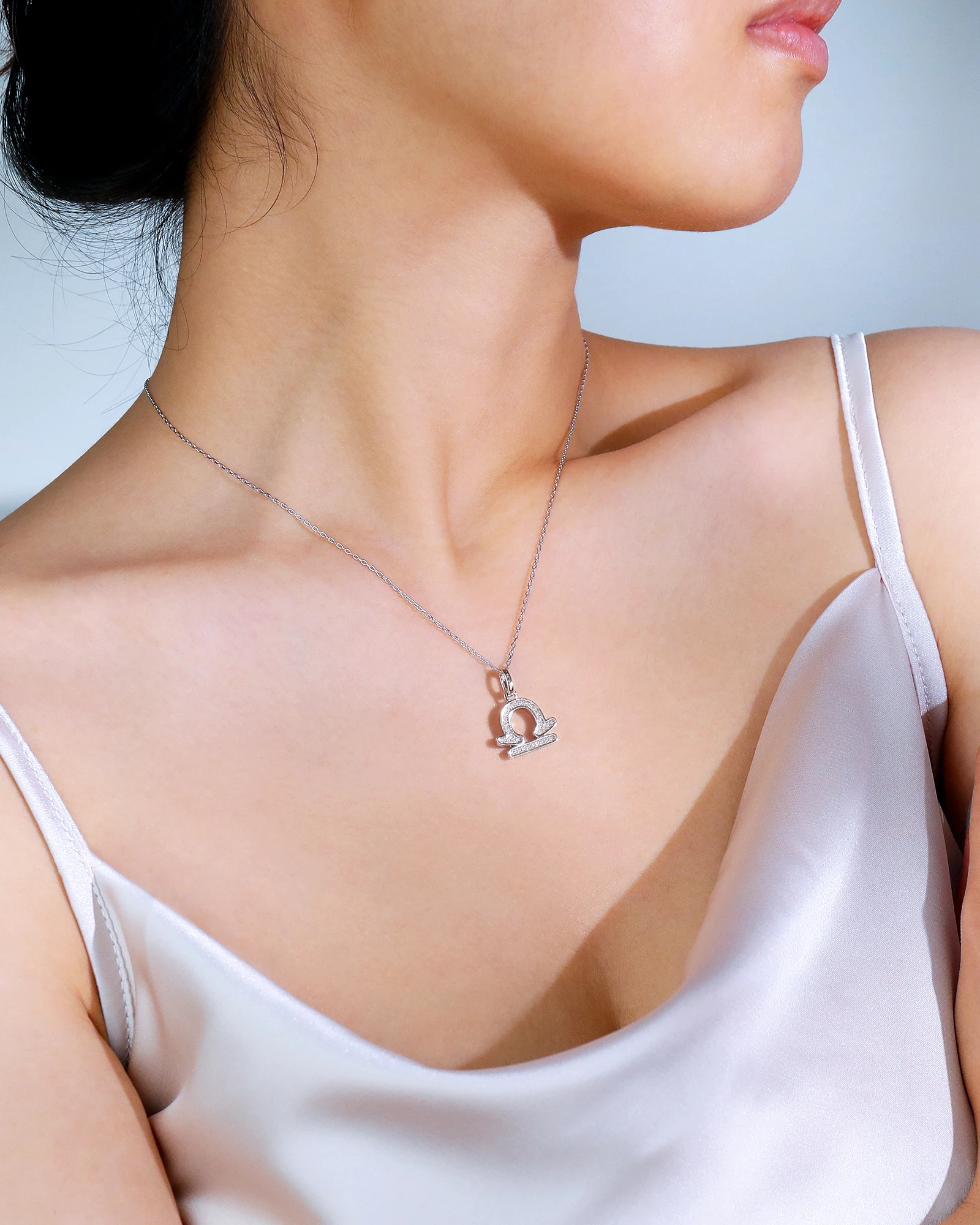 Eme jewe New Classic Twelve Constellation Series Libra Pendant S925 Silver Inlaid D-Color Moissanite Unisex Necklace