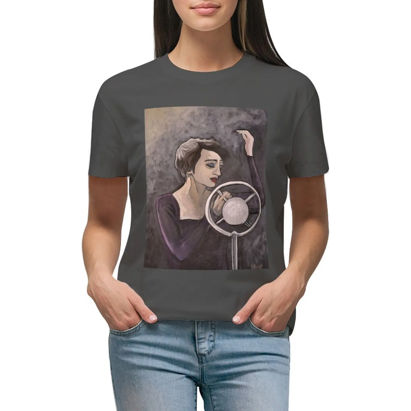 

Edith Piaf T-shirt Blouse graphics Summer Women's clothing