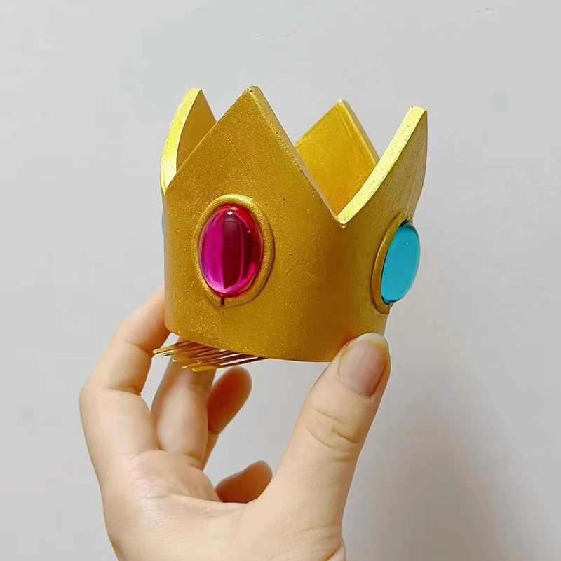 Bowsette princesa Bowser melocotón Cosplay corona princesa Toadstool melocotón Cos accesorios Halloween carnaval fiesta impresión 3D