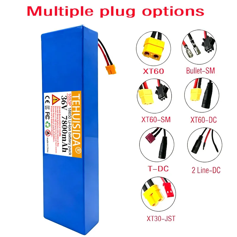 36V 10S3P 7800mAh 18650 Rechargeable Lithium-ion Battery 270W 500W Built-in BMS Suitable for KUGOO S1, S2, S3 Electric Scooters